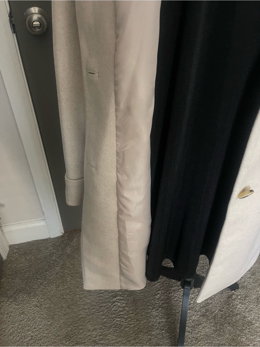 Ralph Lauren Size 12 Cream Single-Breasted Wool Pea Coat Gently Worn - Picture 8 of 9